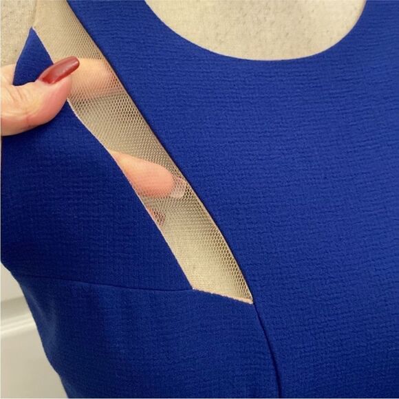 BCBGMaxAzria Cobalt Blue cutout/mesh Mini Dress, US4 - Picture 5 of 12